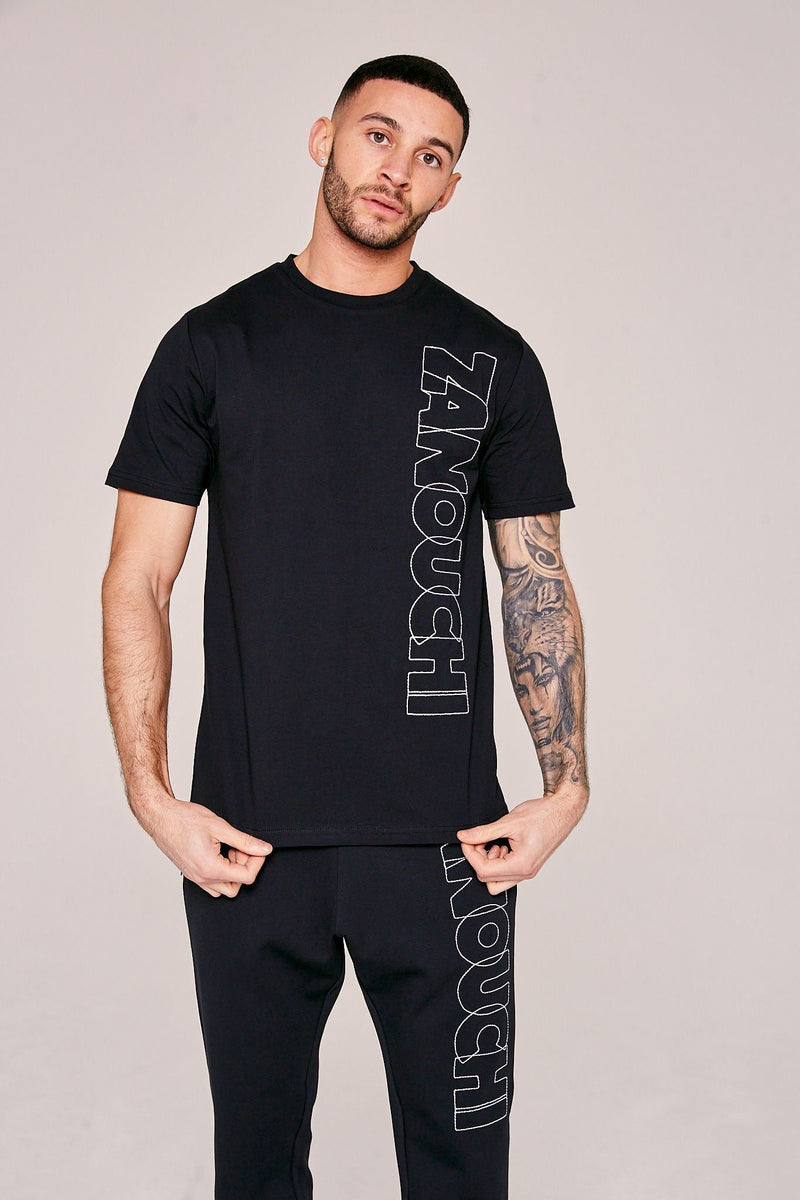 NYL T Shirt & Joggers Twin Set - Black/White