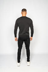Zanouchi Allover Graphic Sweatshirt - Black