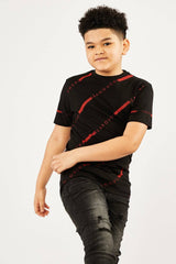 Boy's T-Shirt - Black/Red - London Ready - Zanouchi